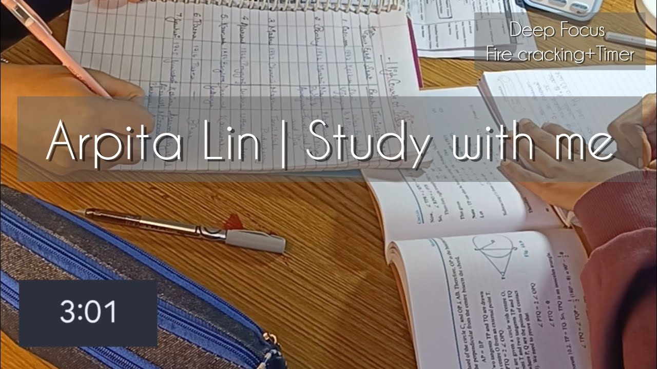 Study with us | 45 min | Deep focus | Fire crackling+Timer 