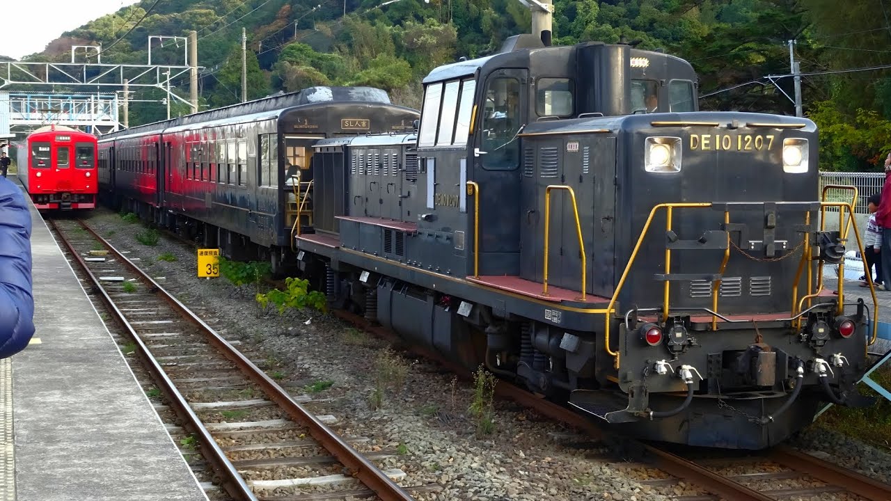 【筑肥線】大入駅に入線する50系客車！筑肥線100周年記念トレインフェスタin唐津 2024 12.7
