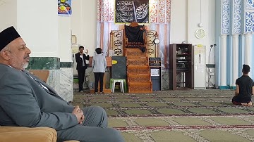 القارئ مقتدى الحمداني يرفع اذان الظهرجامع سيدسعدبنيان الناصريه