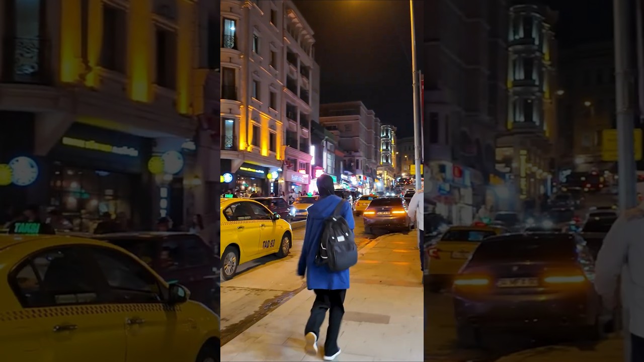 Istanbul Streets at Night - Taxis, Streets & Motion