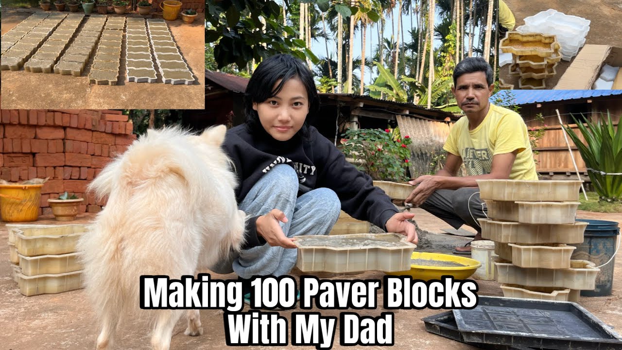 Making 100 Paver Blocks with My Dad 🤍