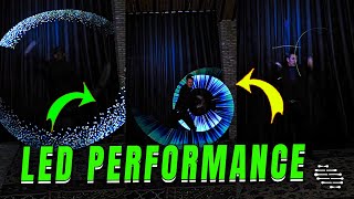 Man Spinning LED Poi to Create a Mesmerizing Visual Display