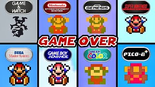 Super Mario Bros. GAME OVER - G&W vs NES vs SNES vs Master System vs Genesis vs PICO-8 vs GBC vs GBA screenshot 2