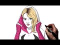 How to draw gwen  step by step  spider man across the spiderverse