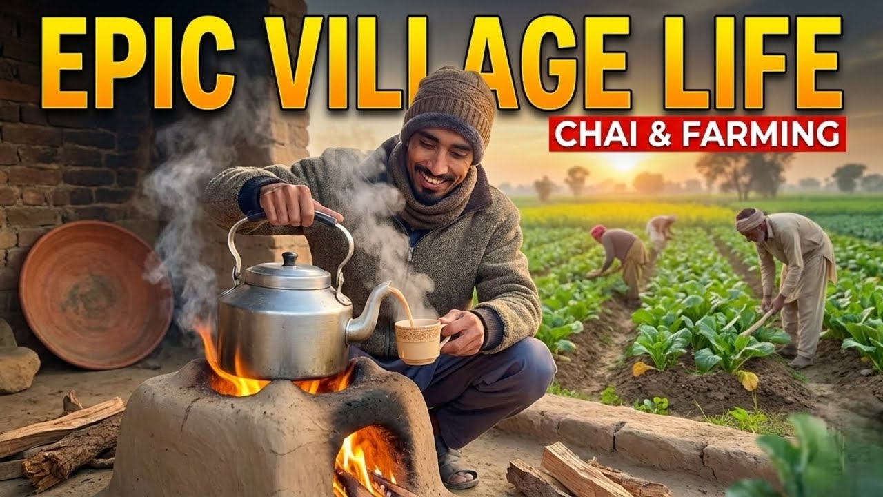 Epic Village Life! 🌿 Making Desi Chai in Winter 🥶 | Village Farming Vlog