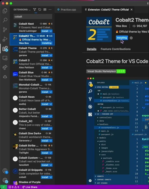 Try Cobalt theme on your visual studio code #programming #visualstudio ...