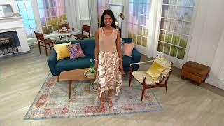 Truth + Style Mix Media Printed Chiffon Midi Dress on QVC screenshot 4