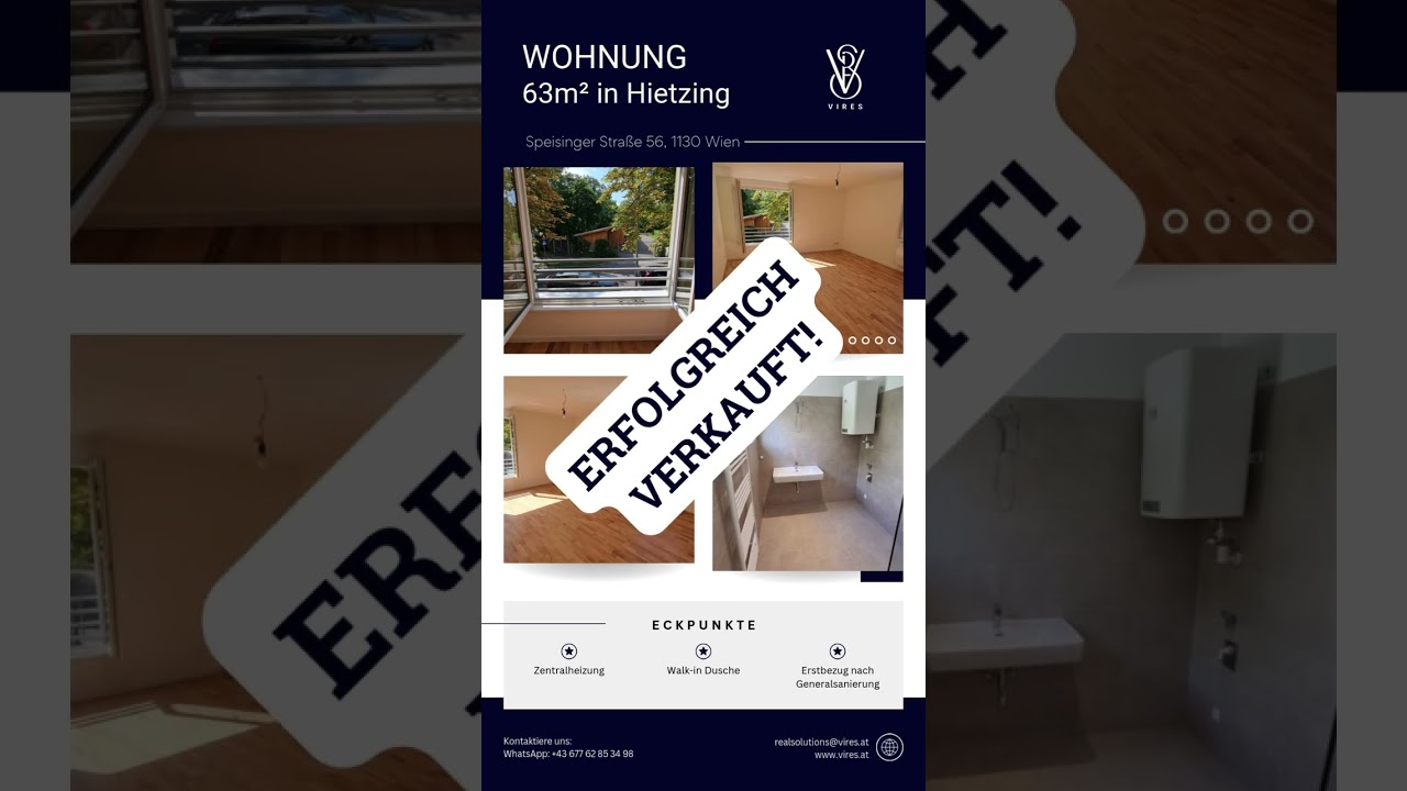 Erfolgreich verkauft - Speisinger Straße 56, 1130 Wien