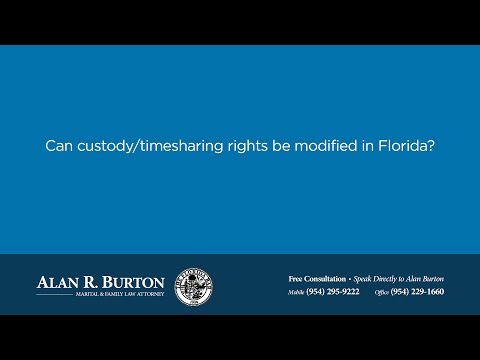 Can custody/timesharing rights be modified in Florida?