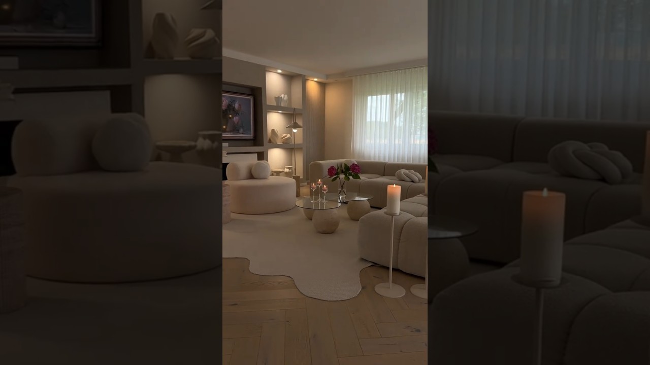 Serene Living Room | Neutral Tones & Cozy Vibes 
