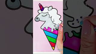 🎨Coloring a Cute Unicorn Ice Cream! 🦄🍧 Tatlı Unicorn Dondurması Boyama Videosu 🌈