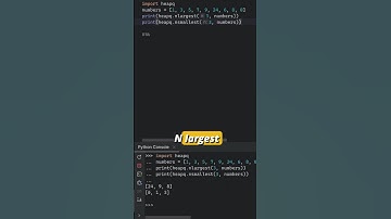 find N largest and N smallest elements in #python using heapq module - #tip  65