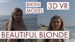 VR  Blonde Model Bikini Beach  5K Virtual Reality Model девушка виртуальной реальности