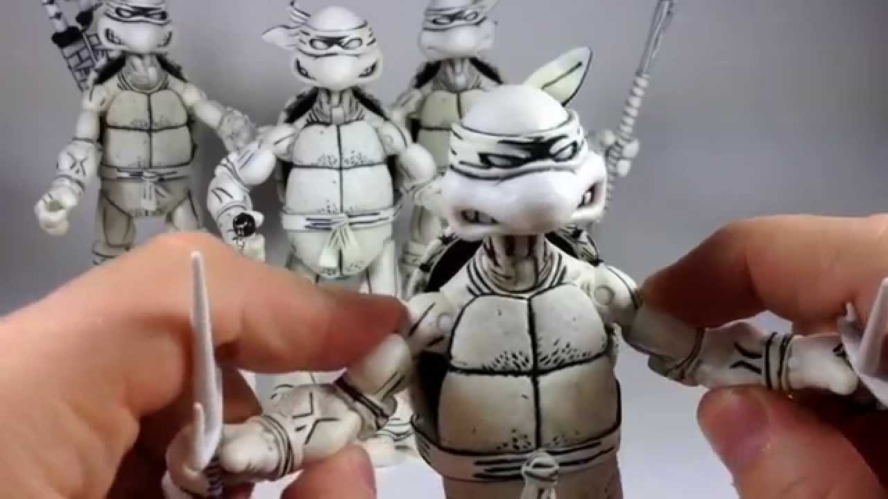 neca tmnt black and white