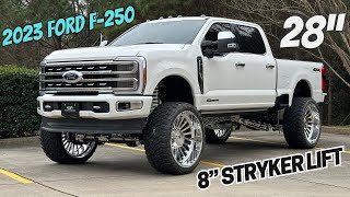 ** CLEANEST 2023 Ford F-250 Platinum Build in the Country ** 28x14 JTX Forged wheels \& 8” Stryker