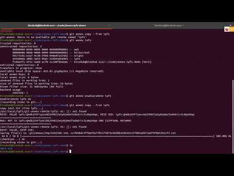 Demo: using git-annex with IPFS special remote