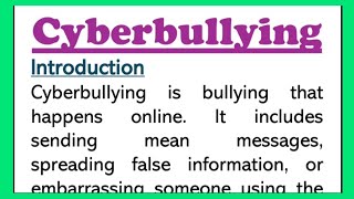 Cyberbullying Essay in English 200 Words, Speech or Paragraph