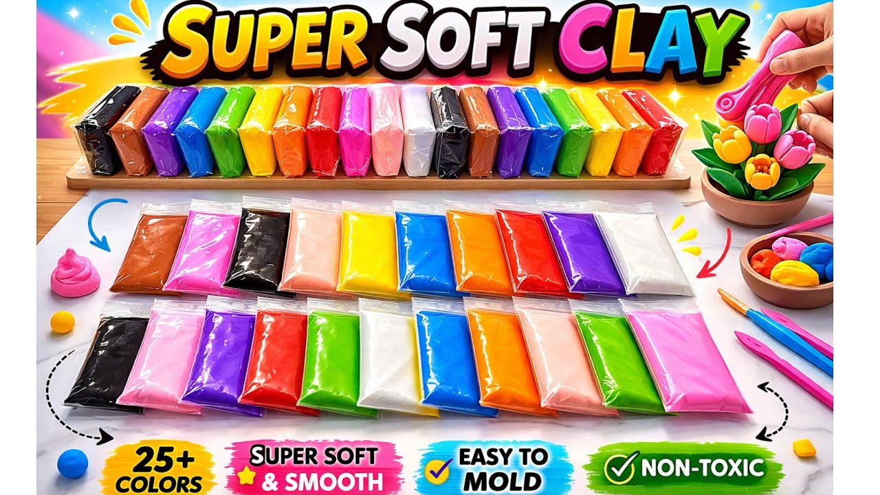 🌈 Satisfying clay squish ASMR for stress relief #Asmr #clayunboxing #satisfyingclay