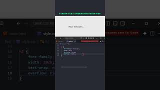 🔥 Typing Text Animation using Pure CSS #webdesign #programming #coding