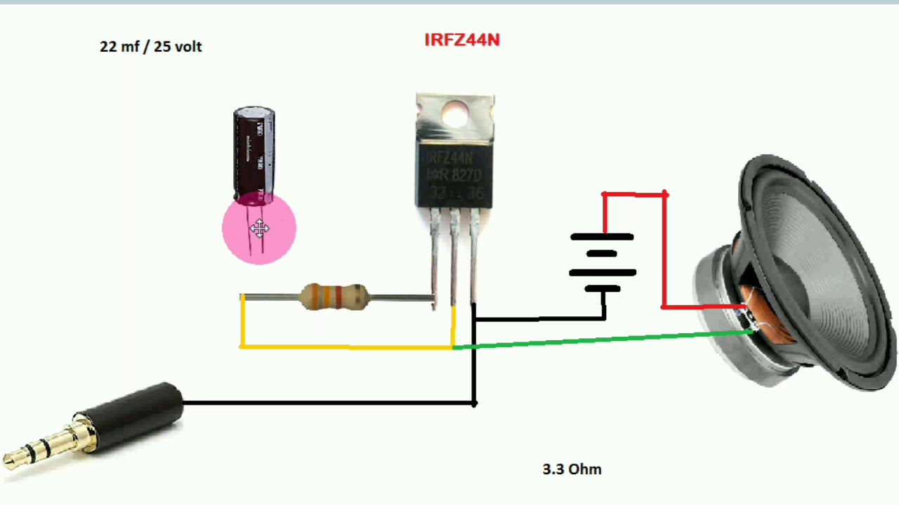 simple Audio Amplifier Circuit using Mosfet z44n by ...