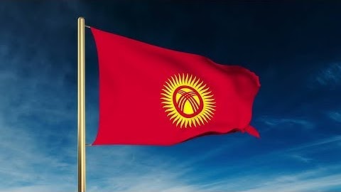 4K Kyrgyzstan flag slider style. Waving in the wind with cloud background animation Stock video