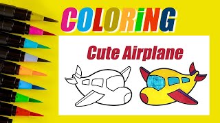 Coloring For Kids Coloring Cute Airplane Satisfying Digital Coloring Cute Airplane Coloring 笨茨ｸ条沁ｨ Shorts Art Satisfying Digitalcoloring