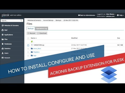 How to Install, Configure and Use the Acronis Backup Cloud Extension for Plesk: A Real-Time Training