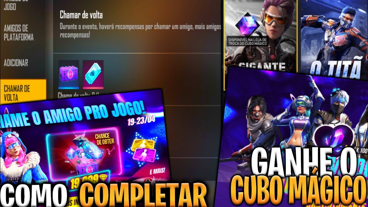 Chamar de Volta Free Fire: Garena oferece Cubo Mágico para