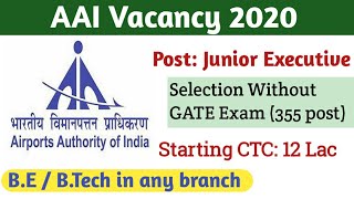 AAI recruitment 2020 for Engineering student ll  Without GATE ll