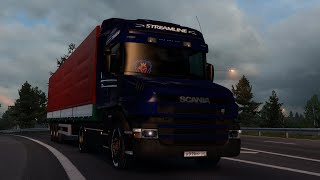 958.4/ ETS 2 V1.49 / Русская сборка / Scania T Mod / из России в Финляндию с опасным грузом.