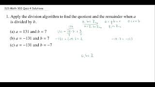 Applying the Division Algorithm