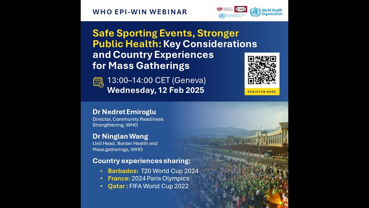 Public Health Risks Sporting Events WHO EPI-WIN: Safe Sporting Events, Stronger Public Health: Key ...