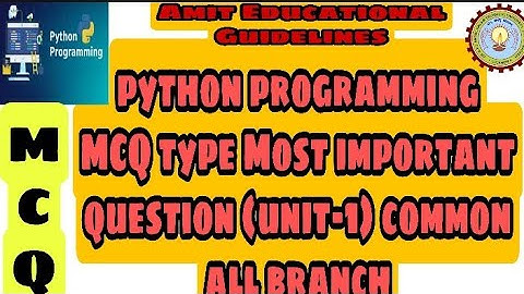 #aktu python programming MCQ type Most important question (unit-1) #python programming जरुर देखे।