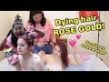 Pink Hair Dye On Brown Hair Makes Rose Gold?? || Garnier Olia vs. Schwarzkopf Live