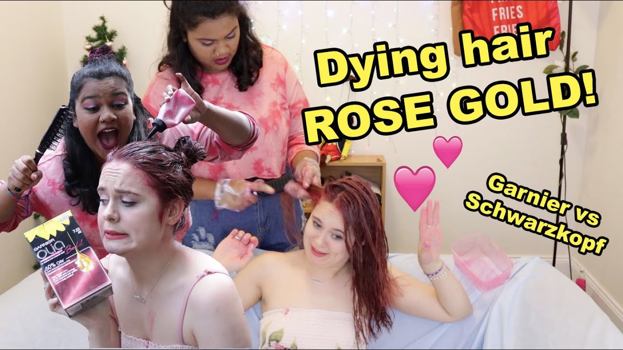 Pink Hair Dye On Brown Hair Makes Rose Gold?? Garnier Olia vs