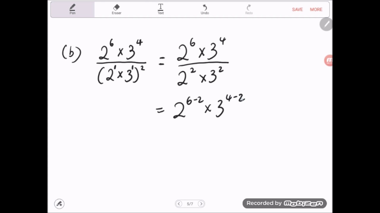 Bab 1 Matematik Tingkatan 3 Kssm 1 2d Hukum Indeks Indeks Negatif Youtube