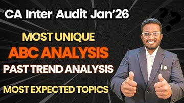 ABC Analysis/Most Expected Topics & Past Trends Analysis - CA Inter Audit Jan
