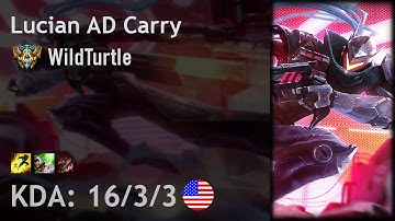 Lucian AD Carry vs Ezreal - WildTurtle - NA Challenger Patch 6.23