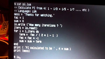 Lua program calculating pi