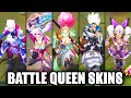 All New 2020 Battle Queen Skins Spotlight Katarina Rell Diana Qiyana Janna (League of Legends)