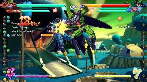 Cell/Kid Buu/SS Goku midscreen/back to corner H perfect attack TOD (sparking activation, 7 bars)