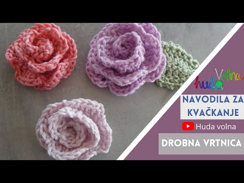 Navodila za kvačkanje: Drobna vrtnica - Huda volna (crochet tutorial & free pattern: simple rose)