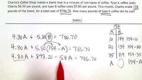 ALEKS:  Solving a value mixture problem using a linear equation (KC)