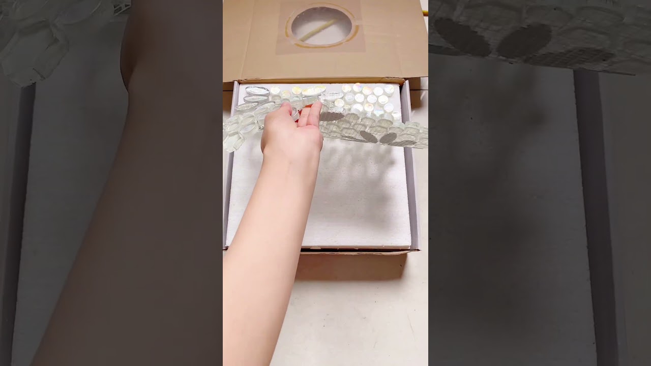 Oval, Round & Hexagon White Iridescent Glass Mosaic Tiles | Elegant Design