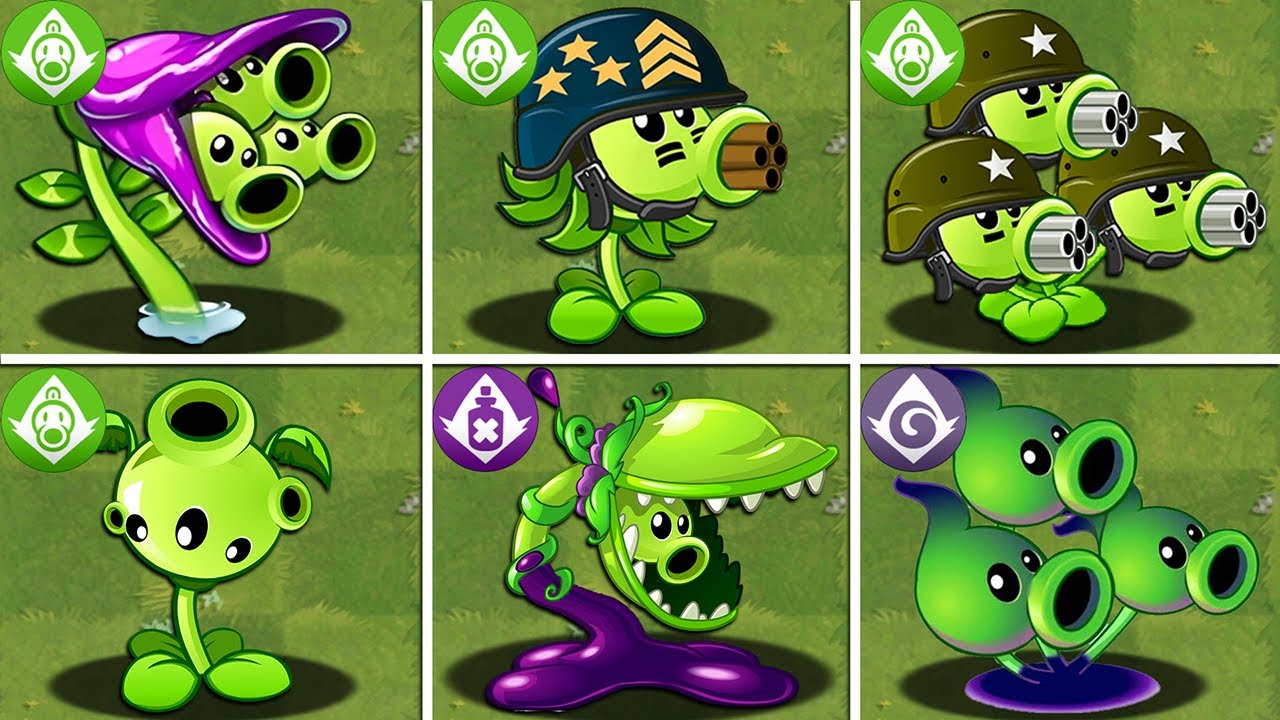 All GREEN PEA Plants Power-Up vs PvZ 2 All Final Bosses Fight! - Plants ...