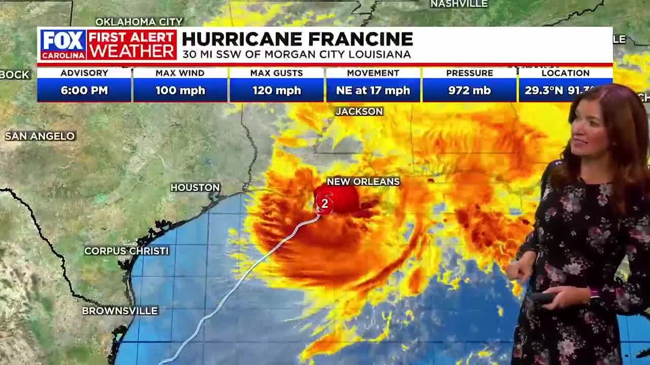 Francine makes landfall as a Category 2 hurricane in Louisiana - YouTube
