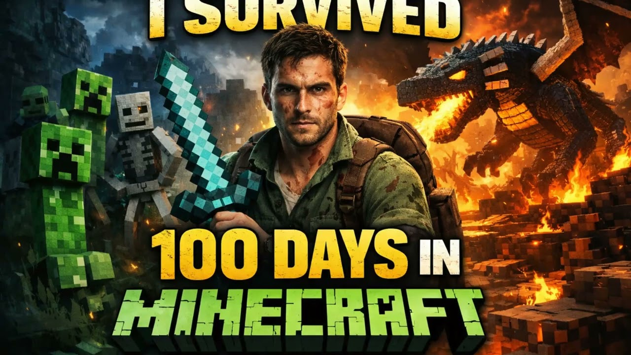 I Survived 100 Days in Minecraft ⛏️ (Thumbnail Design)