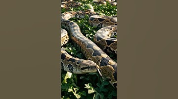 Many pythons were seen in the watermelon field #youtubeshorts