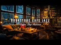 Cozy jazz music with bookstore cafe ambience  crackling fireplace for study relaxing or sleeping