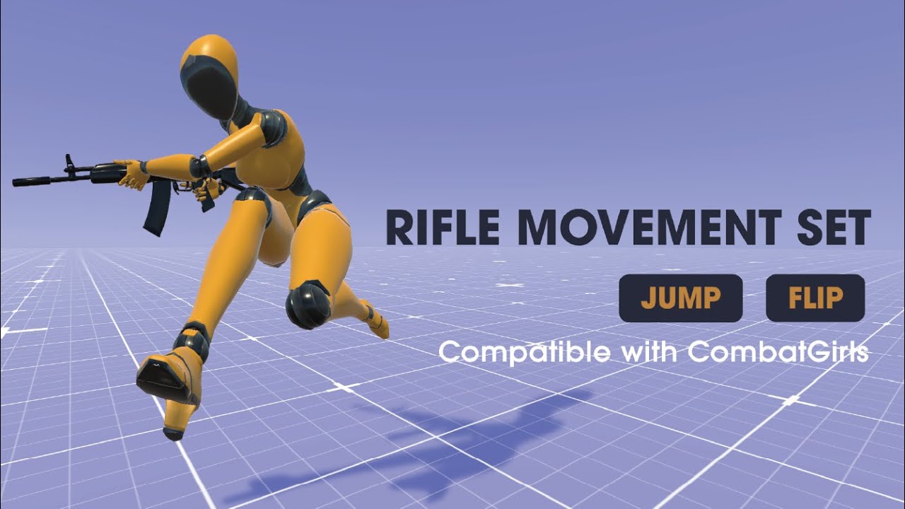 Female Rifle Animset - Jumps, video preview 2